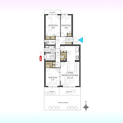 赤見台エステート3号棟 3LDKの間取図画像