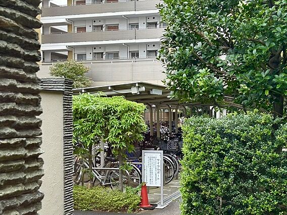 駐輪場。