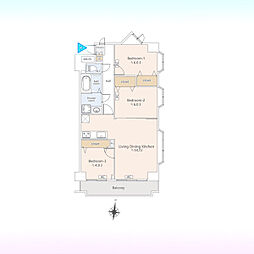ライオンズマンション与野本町 3LDKの間取図画像