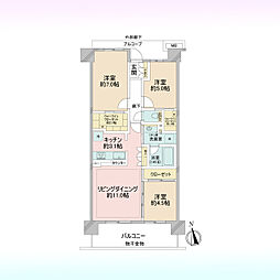 デュオヒルズ西大宮ザ・グランテラス 3LDKの間取図画像