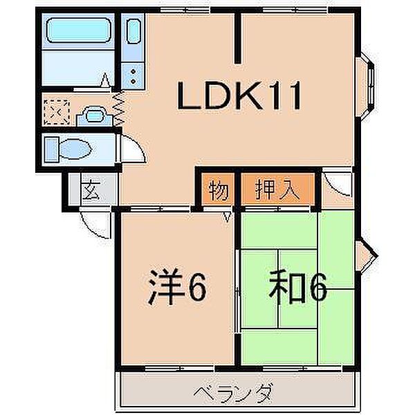 サンビレッジ瀬上 B201｜福島県福島市瀬上町字桜町1丁目(賃貸アパート2LDK・2階・55.00㎡)の写真 その2