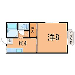 サクラハイツ 1Kの間取図画像