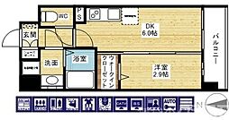 プレサンス東淀川駅前プローシェ 1DKの間取図画像