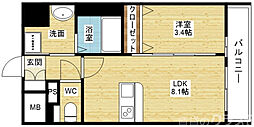 プレサンス新大阪ジェイズ 1LDKの間取図画像