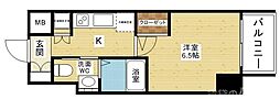 レジュールアッシュ北大阪GRANDSTAGE 1Kの間取図画像