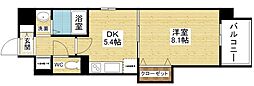 アリーヴィオ 1DKの間取図画像