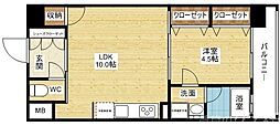 MidCourt新大阪 1LDKの間取図画像