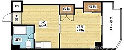新大阪野元ビル 1DKの間取図画像