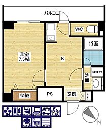 ヴァンスタージュ姫里 1Kの間取図画像