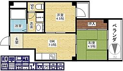 アローハイツ 2DKの間取図画像
