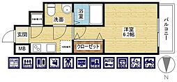 エスリード大阪シティグランツ 1Kの間取図画像