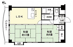 強羅マンション 2LDKの間取図画像