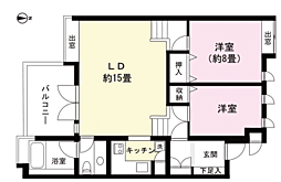 ニュー箱根ヴィレッジ3号棟 2LDKの間取図画像