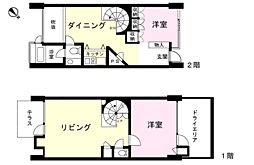 ニュー箱根ヴィレッジ6号棟 2LDKの間取図画像