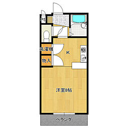 第3ルーブルマンション 1階1Kの間取り