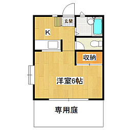 春日テラスハウス 1Kの間取図画像