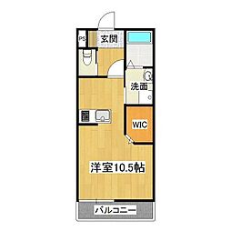 ハイパー桜 ワンルームの間取図画像