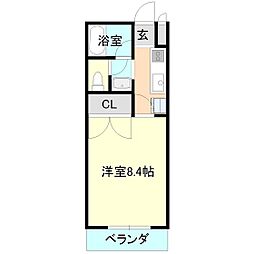 LE・LEVE 1Kの間取図画像