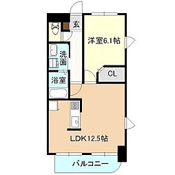 ハイパー桜 1LDKの間取図画像