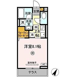 Serenvita Amakubo(セレウィータ アマクボ) 1Kの間取図画像