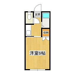コーポ山文1 1Kの間取図画像