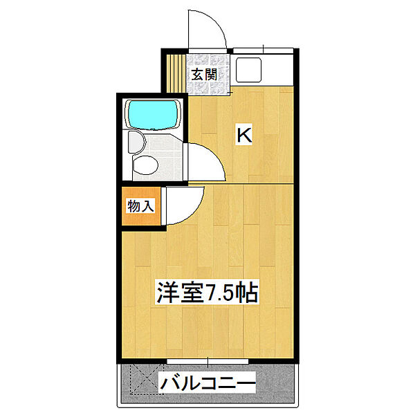 ＴＡＦ筑波コーポ 302｜茨城県つくば市天久保2丁目(賃貸マンション1K・3階・19.10㎡)の写真 その2