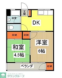 マンションふじ 2DKの間取図画像