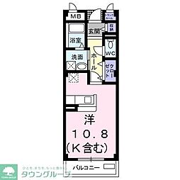 メゾンド 3階ワンルームの間取り
