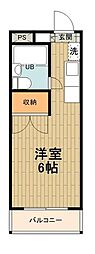 ジュネス八王子 ワンルームの間取図画像
