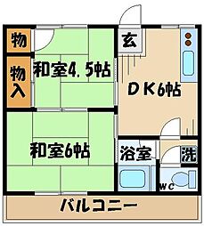 セントラルコーポ 2DKの間取図画像