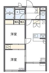 レオパレス大楽寺 2LDKの間取図画像