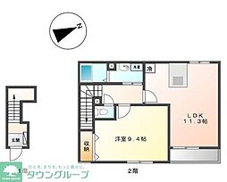 グリューネハウス 1LDKの間取図画像