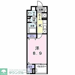 ルクール 1Kの間取図画像
