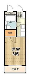 レジデンス1166 1Kの間取図画像