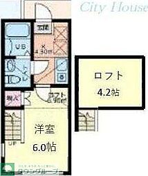 キュステ 1Kの間取図画像