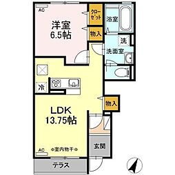 ロワイヤルコーポ 1LDKの間取図画像