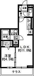 グラーティア相模原 1LDKの間取図画像