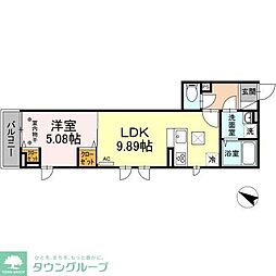 シャルマンY 1LDKの間取図画像