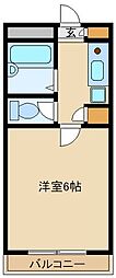 共立リライアンス豊田B棟 1Kの間取図画像