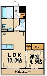 ル・ソレイユ 1LDKの間取図画像