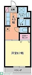 ウエストルム 1Kの間取図画像