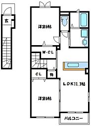 エスパシオ・3 2LDKの間取図画像