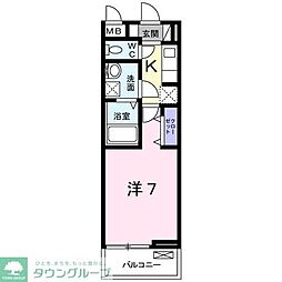 カリーノ4 1Kの間取図画像
