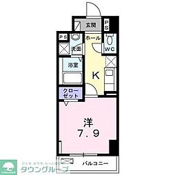 トゥットフェリーチェ八王子 1Kの間取図画像