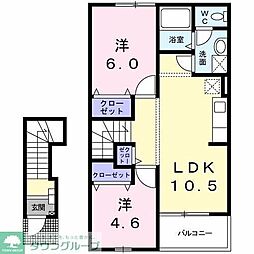 リバーストーン2 2LDKの間取図画像