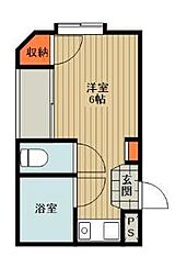 第2ハイツ小池 ワンルームの間取図画像
