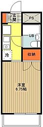 モイスチャーガーデン大和田町 ワンルームの間取図画像