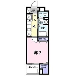 メゾンドルノン 1Kの間取図画像