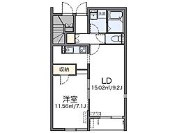 レオネクストひまわり 1LDKの間取図画像