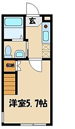 TheFLAT淵野辺 1Kの間取図画像